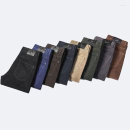 Men's Pants KUBRO Autumn Winter Brand Trousers Middle-aged Men Corduroy Casual Solid Color Loose Pant High Waist Man Trouser