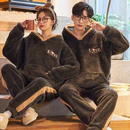 Women's Sleepwear Top Quality Pyjamas Set Cute Flannel Homewear Men Couple Thick And Warm Winter Pyjamas For Women