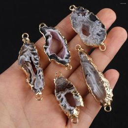 Charms 1 PCS Natural Semi Precious Stone Agate Crystal Cluster Jewellery Connector Pendant DIY Necklace Bracelet Earrings Accessories