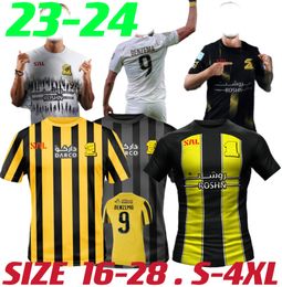 2023 2024 Al Ittihad Benzema Soccer Jerseys KANTE 23/24 Hamdallah Romarinho Camara Home Away Jerseys Costa Coronado Hegazy Jeddah 23 24 Football Shirts 16-28 S4XL