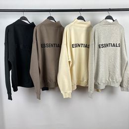 Men's Hoodies 2023SS Mock-Neck Sweatshirts Own Design Half Zip Rubber Letter Print Loose Ovesized Cotton Street Fashion Men