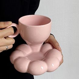 Cups Saucers Aesthetic Cute Espresso Fancy Pottery China Porcelain Reusable Coffee Copo Termico Tea Pots Set