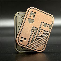 Decompression Toy AA KK Metal Poker Push Card Toys Novelt Fidget Toys Spinning Top Decompression Toy Office Stress Relief Toy Gift 230803