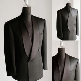 Siyah Düğün Erkek Smokin Şal Kapan Damat Giyim İş Ofisi İnce Fit Ceket Erkek Özel Yapımı Sadece Ceket