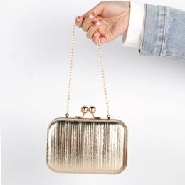 Evening Bags Gold Designer Bag Small Luxury Women Clutches Summer Handbags Elegante PU Glittering Fancy Cross Body Mujer Wallet 230803