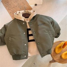 Autumn Winter Children Coat Fashion Letter Kids Cotton Jacket Overcoat Boys Baby Baseball Clothes Toddler Child Outwear