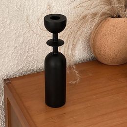 Candle Holders Small Kawai Holder Retro Wood Pillar Nordic Aesthetic Modern Rustic Portavelas Table Decoration Items