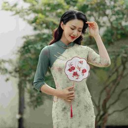 Chinese Style Products Handheld Fan Embroidery Round Hand-made Classical Traditional Style Circular