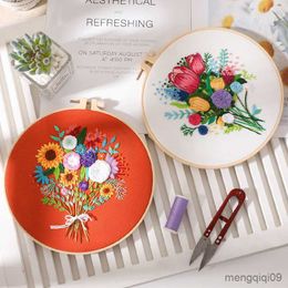Chinese Style Products Flowers Embroidery DIY Needlework Houseplant Needlecraft for Beginner Cross Stitch Artcraft R230804