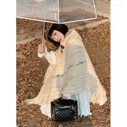 Women's Sweaters Retro High-neck Fringed Pullover Knitted Sweater Women Knitwear Autumn 2023 Versatile Midi Cape Shawl Gentle Female