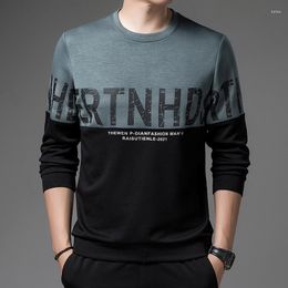 Men's T Shirts Sweater Spring Autumn Long-sleeved T-shirt Round Neck Printing Top Sports Bottoming Shirt Casual Men Pullover Clothes