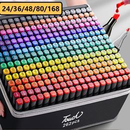 Markers 262 Colours Double Headed Marker Pen Set Rich Ink School Markers For Students Kids Manga Drawing Oily Tip Sketch Art Supplies 230803