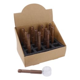 Portable Glass Smoke Pipes accessory One Hitter Detachable Walnut Wood Mouthpiece Pocket Hand Pipe Wooden Mouth Philtre Tip Tobacco Herb Cigarette Holder Smoke