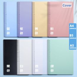 Notepads 6 Sheets A4 A5 B5 Looseleaf Book Cover Colorful Notebook PP Waterproof Skin DIY Planner Accessories 230803