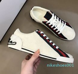 Mens Women Genuine Leather Design Sneakers Luxury Casual Shoe