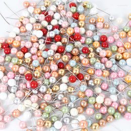 Decorative Flowers 100pcs Artificial Cherry Stamen Bead Christmas Decoration Red Berry For Wedding Cake Gift Box Decor DIY Wreath