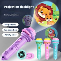 LED SwordsGuns Flashlight Projector Torch Lamp Toy Cute Cartoon Creativity Baby Sleeping Story Book 230804