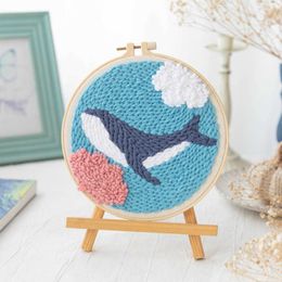 Chinese Style Products Whale Punch Needle Embroidery DIY Needlework Unicon Needlecraft for Beginner Cross Stitch(Without needle Pen)