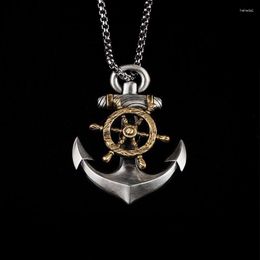 Pendant Necklaces Vintage Ship's Anchor Necklace For Men Women's Long Chain Hip Hop Motorcycle Party Jewelry Accessories