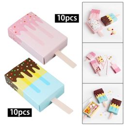 Gift Wrap 10x Paper Ice Cream Shape Box Candy Boxes Treat Popsicle Cartoon For Wedding Halloween Decorations Favors