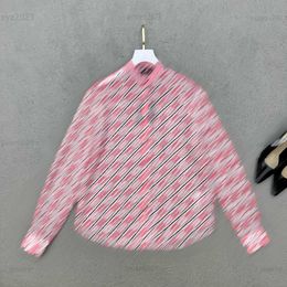 womens designer clothing lady blouse Symmetric pattern printing Lapel shirt Size S-L fashion Long sleeved girl tops July30
