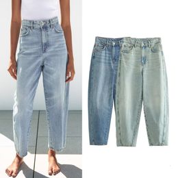 Women s Pants s Women Straight Leg Jeans Mid rise Casual Loose Elastic Waist Trousers Female Solid Pocket Oversize Streetwear 230804