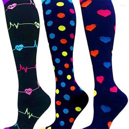 Sports Socks Compression For Varicose Veins Unisex Outdoor Running Heart Shape Cycling Men Women