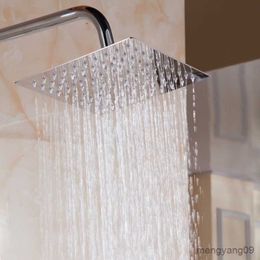 Bathroom Shower Heads Stainless Steel High Quality Square Top Rainfall Shower Head Big Round Shower Head Shower Cabin Parts R230804