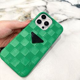 Designer Phone Cases For Iphone 14 Pro Max Plus 13 12 11 Fashion P Phonecase Luxury Green Leather Shockproof Damier Cover Shell 2023 New -6