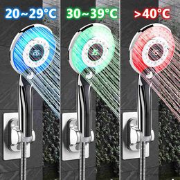 Bathroom s LED Digital Shower Philtre Temperature Control Spraying Mode Shower Sprayer Water Saving Bathroom Accessories R230804