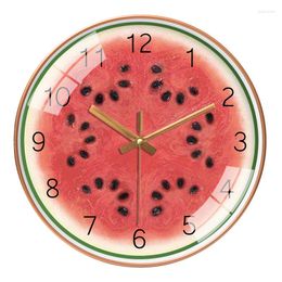 Wall Clocks 12 Inches Round Fruit Clock Modern Design Creative Shop Restaurant Living Room Decorative Plastic Quiet