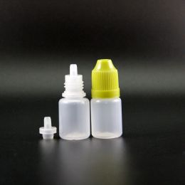 wholesale 100 Pcs 5 ML LDPE Plastic Dropper Bottles With Child Proof Safe Caps and Tips Squeezable Bottle Vapour With short nipple LL