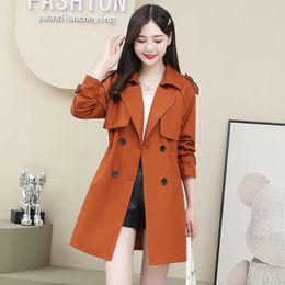 Women's Trench Coats 2023 Spring And Autumn Fashionable Temperament Loose Slim Mid Length Coat Wrapped Waist For Women