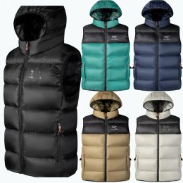 Men's Vests ARC Mens puffer down jacket winter Coat Leaves Printing Parka Winter Jackets Men vest Women warmly Overcoat Jacket Down vests Jacket-68025