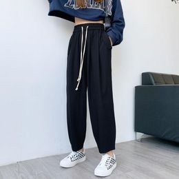 Women's Pants Casual Black Grey Women Spring Summer Loose Elastic High Waist Woman Korean Streetwear Harem Trousers Sweatpants