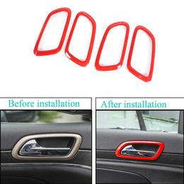 Red ABS Inner Door Bowl Ring Decorative For Jeep Grand Cherokee 2011 High Quality Auto Exterior Accessories249k