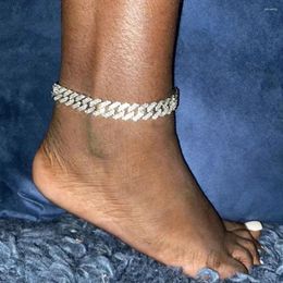 Anklets 2023 Luxury Cuban Chain For Women Rhinestone Foot Jewellery Bohemia Beach Barefoot Sandals Ankle Bracelets On The Leg