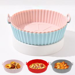 Baking Moulds Air Fryer Silicone Basket Thicken Mold For Pot Oven Tray Fried Chicken Pizza Mat Accessories 230803