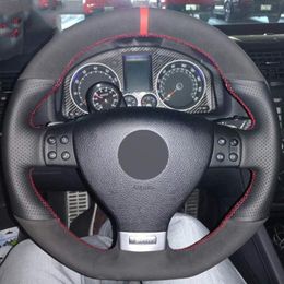 DIY Car Steering Wheel Cover for Volkswagen Golf 5 Mk5 GTI VW Golf 5 R32 Passat R GT 2005268J