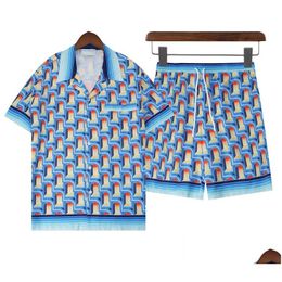 Men'S Casual Shirts Casablanc-Sss 2023 New Surfing Lazy Wind Silk Satin Long Sleeve Shirt Mens And Womens Fashion Ress Variety Drop De Dhoda