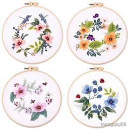 Chinese Style Products Butterfly Embroidery Kit DIY Needlework Calmato Garden Scense Pattern Needlecraft for Beginner Cross Stitch Artcraft(With Hoop) R230804