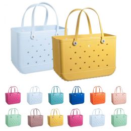 Fashion Handle Womens Designer Bogg Bags Luxury Pvc Plastic Waterproof Basket Shopping Large Tote Weekend Travel Beach Bags Handbag Messenger Clutch Makeup Ba