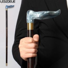 Trekking Poles Men Blue Resin Left And Right Handle African Rosewood Walking Stick Women Fashionable Canes Elegant Wooden Walking Cane HKD230804