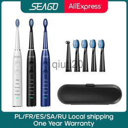 smart electric toothbrush SEAGO Sonic Electric Toothbrush Upgraded Adult Waterproof USB Rechargeable 360 Days Long Standby Time With5 Brush Head Best Gift x0804