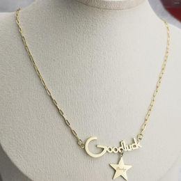 Chains Good Luck 2023 Fashion Goddess Luxury Women Neckace Gold Colour Luxe Jewellery Stainless Steel