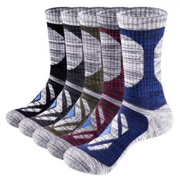 Sports Socks YUEDGE Men's Moisture Wick Breathable Cushion Crew Work Thick Cotton Outdoor For Men Size 37-46 EU