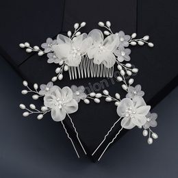 Bridal Pearl Hair Comb Hairpin Wedding Hair Accessories For Women Fashion U-shaped Hair Clip Hair Jewelry Prom Headdress