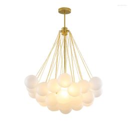 Chandeliers Nordic Bubble Ball LED Chandelier Glass Lampshade Decorationg Living Room Pendant Lights Dining Hanging Lamp Bar Designer