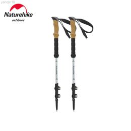 Trekking Poles Naturehike 2Pcs Hiking Walking Sticks Aluminium Alloy Trekking Pole Ultralight Camping Hiking Foldable Nordic Walking Pole HKD230804