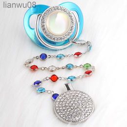 Pacifiers# Baby Pacifier Clips Silicone Age Regression Pacifiers With Rhinestone Pacifier Clip Infant Nipple Shower Gift Chupetes De Lujo x0804